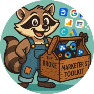 The Broke Marketers Toolkit Racoon Mascot-circle